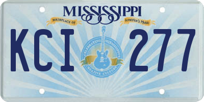 MS license plate KCI277