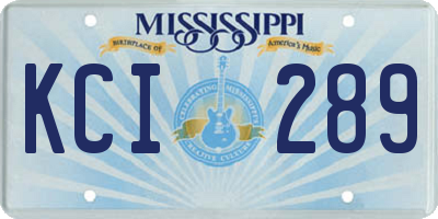 MS license plate KCI289