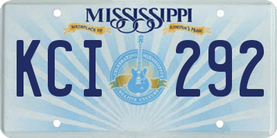 MS license plate KCI292