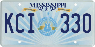 MS license plate KCI330