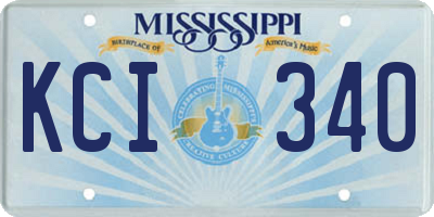 MS license plate KCI340