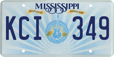 MS license plate KCI349