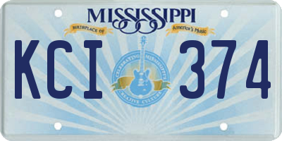 MS license plate KCI374