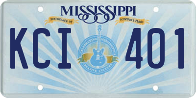MS license plate KCI401