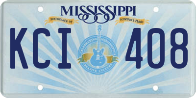 MS license plate KCI408