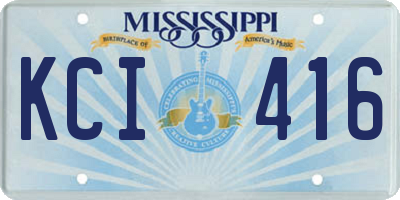 MS license plate KCI416
