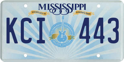 MS license plate KCI443