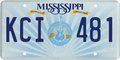 MS license plate KCI481