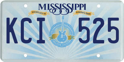 MS license plate KCI525
