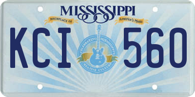 MS license plate KCI560