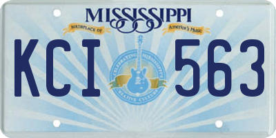 MS license plate KCI563