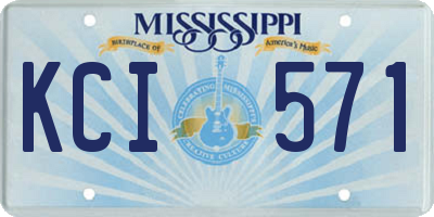 MS license plate KCI571