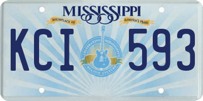 MS license plate KCI593