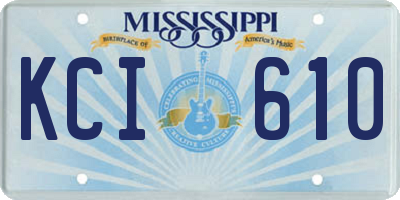 MS license plate KCI610