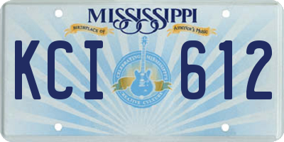 MS license plate KCI612