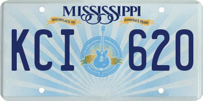 MS license plate KCI620