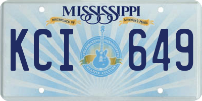 MS license plate KCI649