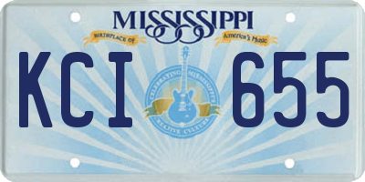 MS license plate KCI655
