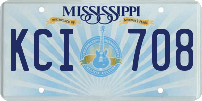 MS license plate KCI708