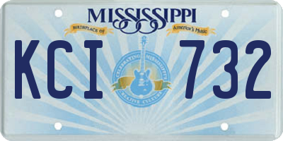 MS license plate KCI732