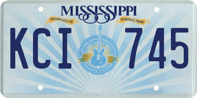 MS license plate KCI745