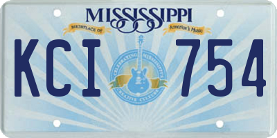 MS license plate KCI754