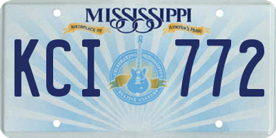 MS license plate KCI772