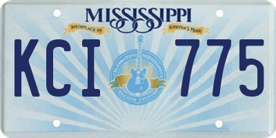 MS license plate KCI775