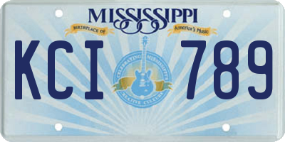 MS license plate KCI789