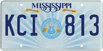 MS license plate KCI813