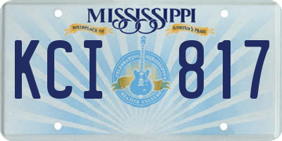 MS license plate KCI817