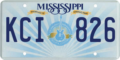 MS license plate KCI826