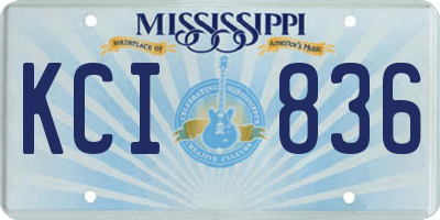 MS license plate KCI836