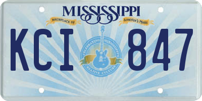 MS license plate KCI847