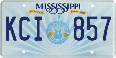 MS license plate KCI857
