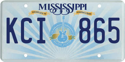 MS license plate KCI865