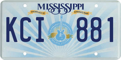 MS license plate KCI881