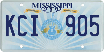 MS license plate KCI905