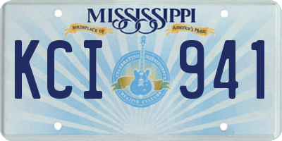 MS license plate KCI941