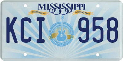 MS license plate KCI958