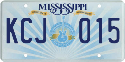 MS license plate KCJ015