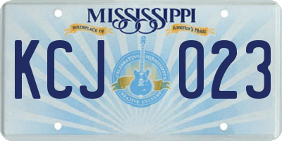 MS license plate KCJ023