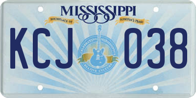MS license plate KCJ038