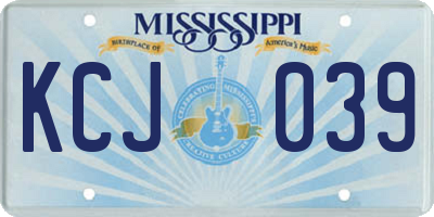 MS license plate KCJ039