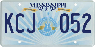 MS license plate KCJ052