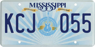 MS license plate KCJ055