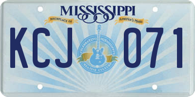 MS license plate KCJ071