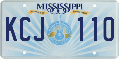 MS license plate KCJ110