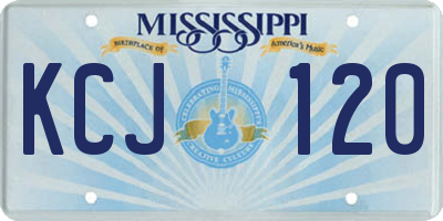 MS license plate KCJ120