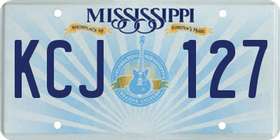 MS license plate KCJ127